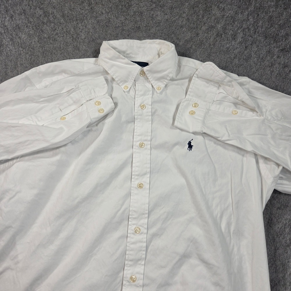 Ralph Lauren Yarmouth Shirt Mens 16 32/33 White Button Down Long Sleeve Cotton